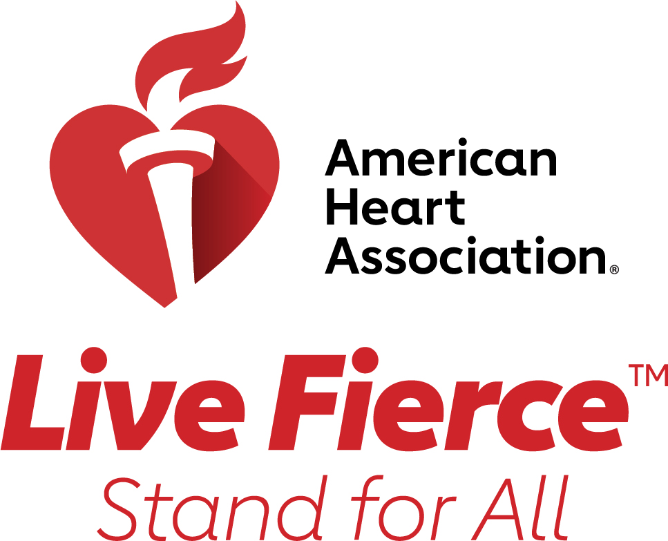 American Heart Association Heart and Torch Live Fierce Stand for All Logo